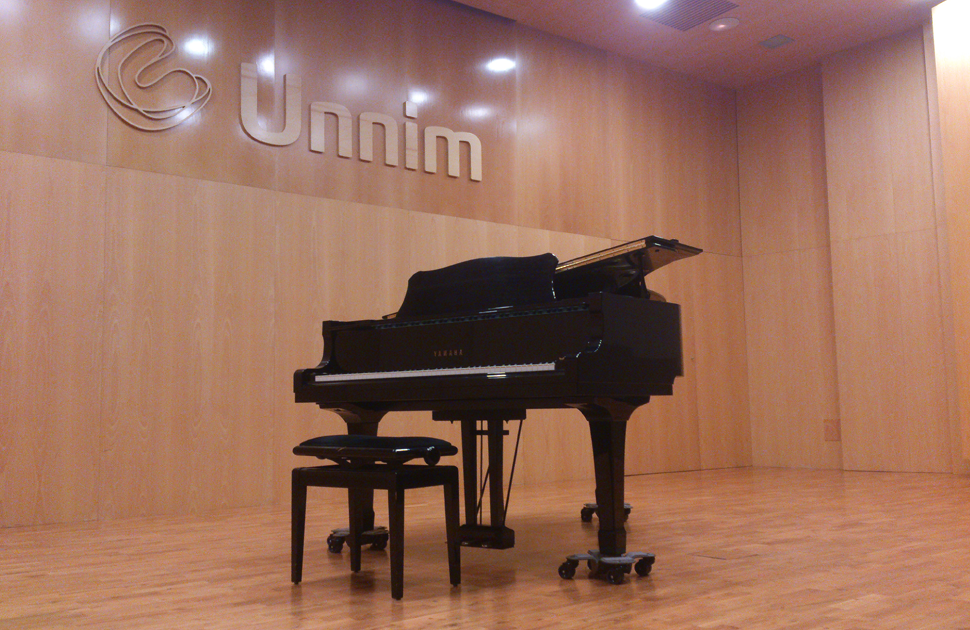 Afinador de pianos en el Espai Cultura UNNIM Obra Social, Sabadell (II).
